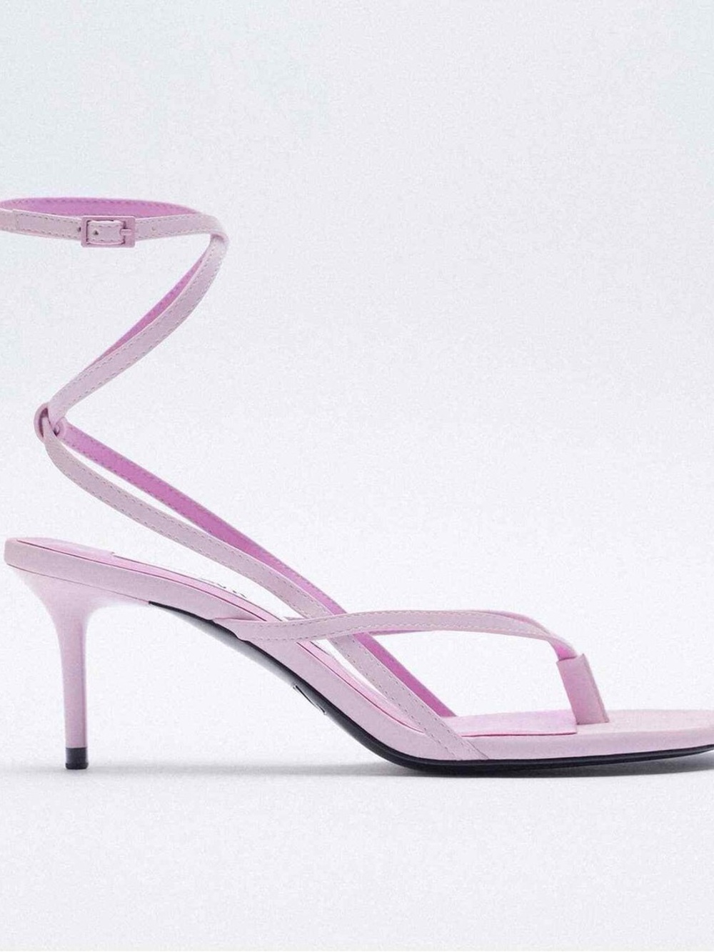Zara Lilac Wrap-Strap Sandals
